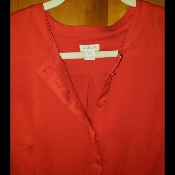 J. Crew Silky Soft Red Polyester Blouse - Picture 4 of 5